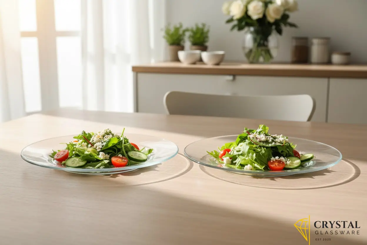 Delisoga set of 2 glass serving platters 10 inch elegant dinnerware 